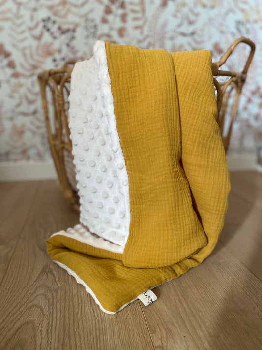 Couverture Bébé Personnalisée - Gaze de Coton et Minky